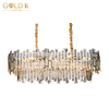 Modern Double Rope Oval Gold Crystal Chandeliers