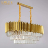 3 Layers Oval Gold Hanging Crystal Pendant Lamp
