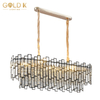 Wholesale Popular Franch Gold Plating Block Type Crystal Chandelier Lamp