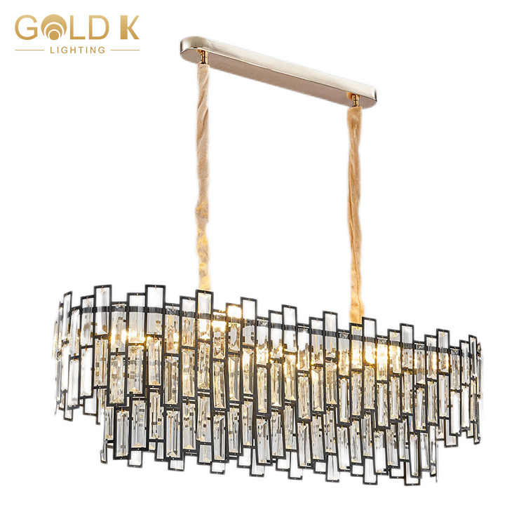 Wholesale Popular Franch Gold Plating Block Type Crystal Chandelier Lamp