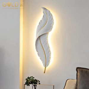 H60cm Nordic Hotel Interior Wall Light Home Decorativ Living Room Bedside Feather Indoor Led Modern Wall Lamp
