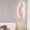 Height 60/90cm Home Hotel Villa Project Decorative Resin Creative Modern Feather Design Indoor Led Wall Lamp