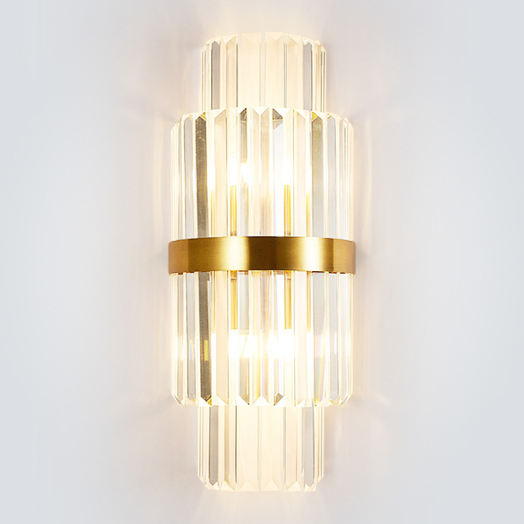 Mini Double Cylindrical Interior Decoration Crystal Wall Lamp