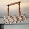 French Gold Crystal Cube Metal Chandelier