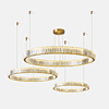 France Gold 3 Ring LED 3 Color Crystal Pendant Lamps