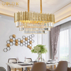 3 Layers Oval Gold Hanging Crystal Pendant Lamp