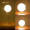 Simple Led Smart Gold Stand White Light Ball Indoor Art Table Lamp
