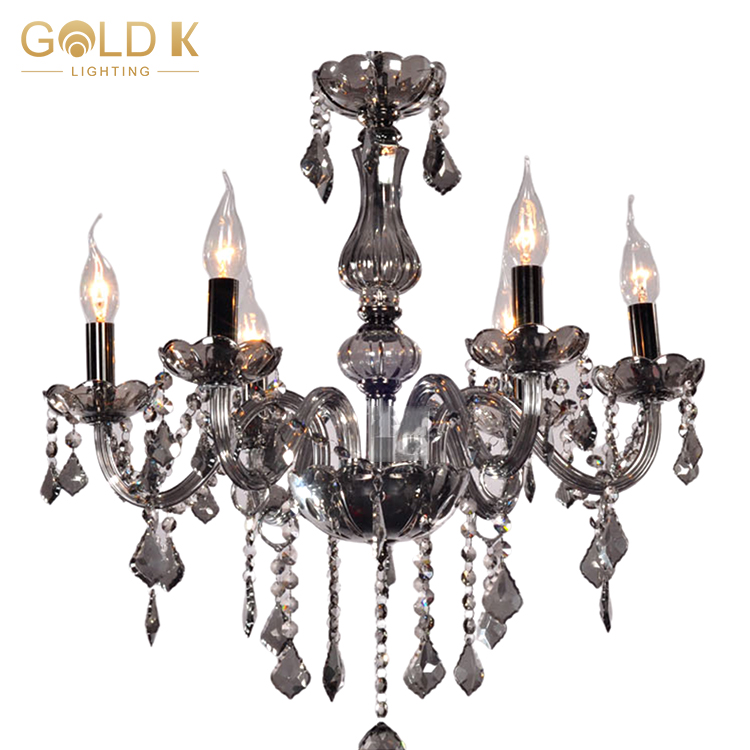 Source Manufacturer European Style Smoke Gray Classic Candle LED Pendant Lamp