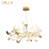 Elegant White Home Decoration Art Leaf LED Branch Chandelier