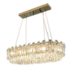 French Gold Strip Crystal Round Chandelier