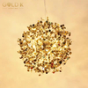 Shiny Gold Retro Industrial Stainless Metal Chandeliers