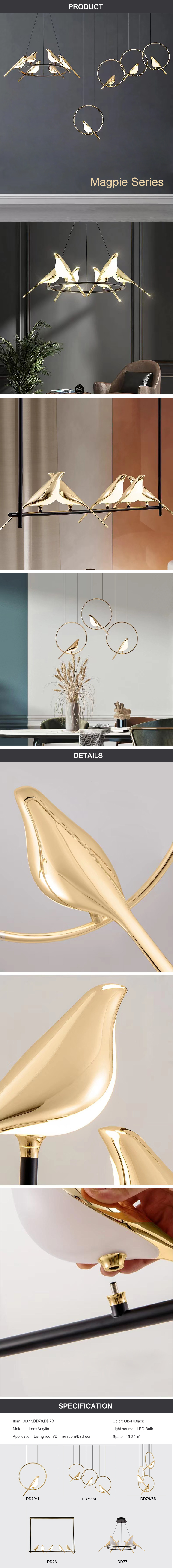 golden bird chandelier