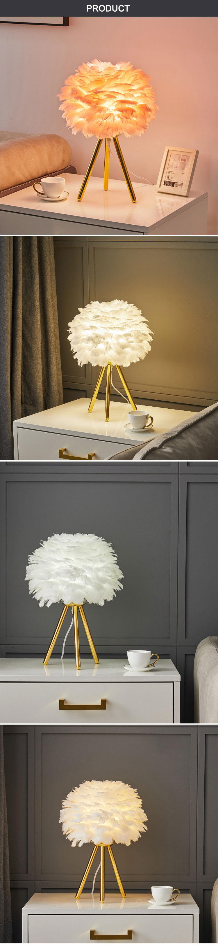 Feather Table Lamp display