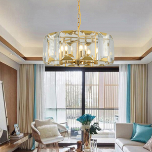 Gold Modern Ceiling Lights Round Crystal Chandelier