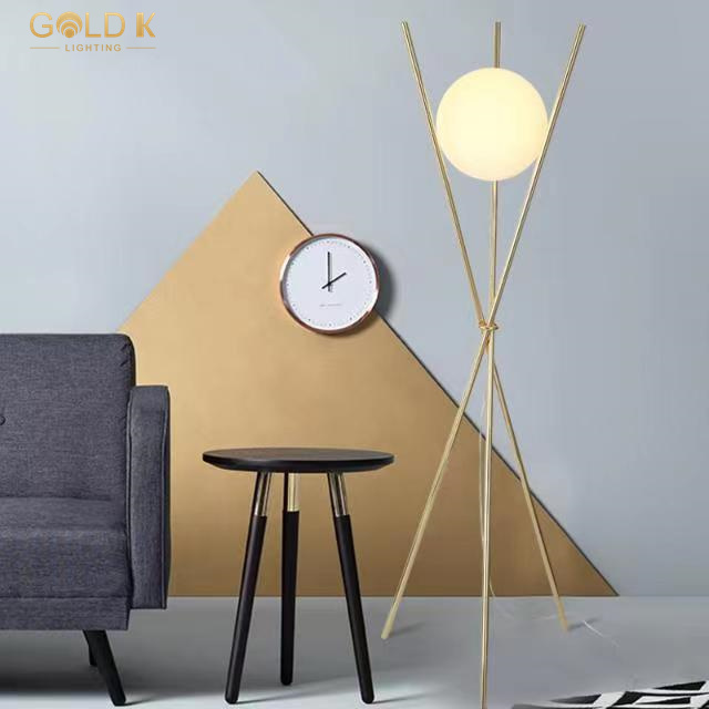Single Light Ball Standing Tall Modern Floor Lamp