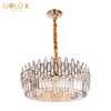 Modern Hotel Gold LED Luxury Round Crystal Commercial Led Pendant Lighting