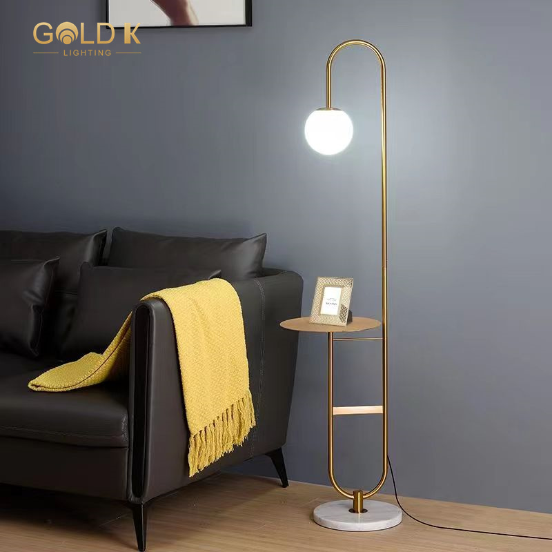 Home Hotel Golden Or Black Arc Floor Lamp with Light Bulb