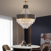 Beaded Chain Black And Gold Crystal Pendant Lamp