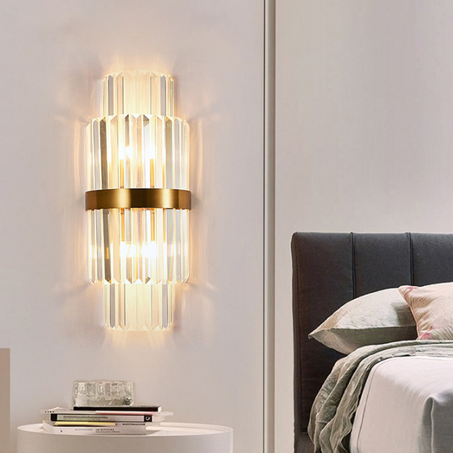 Mini Double Cylindrical Interior Decoration Crystal Wall Lamp