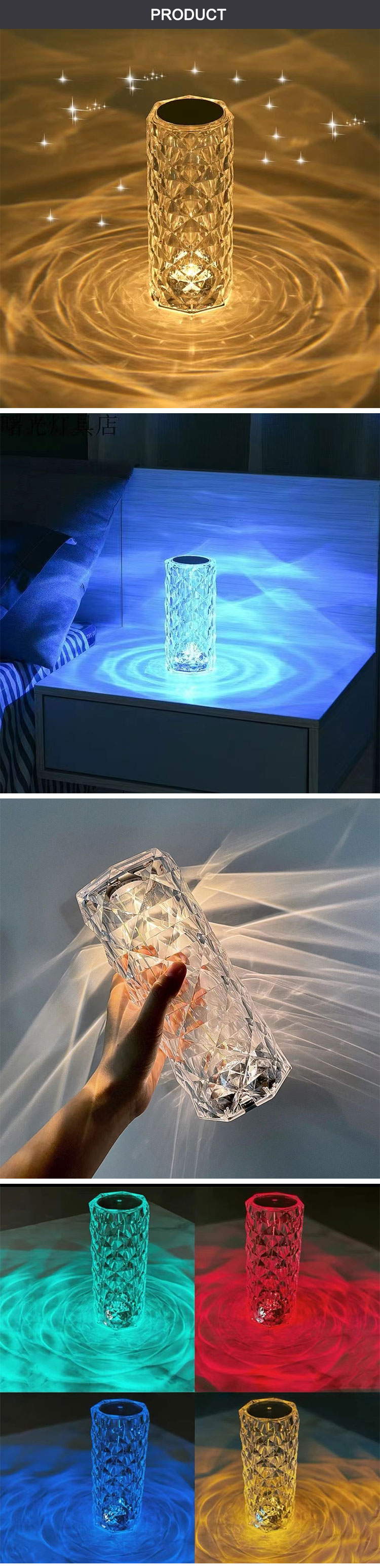 crystal table lamps display