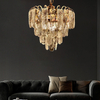 French Gold Small Size Luxury Led Crystal Pendant Lamp