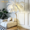 2023 Modern Resin Aluminum Floor Light Led Standing Ostrich Feather Floor Lamp
