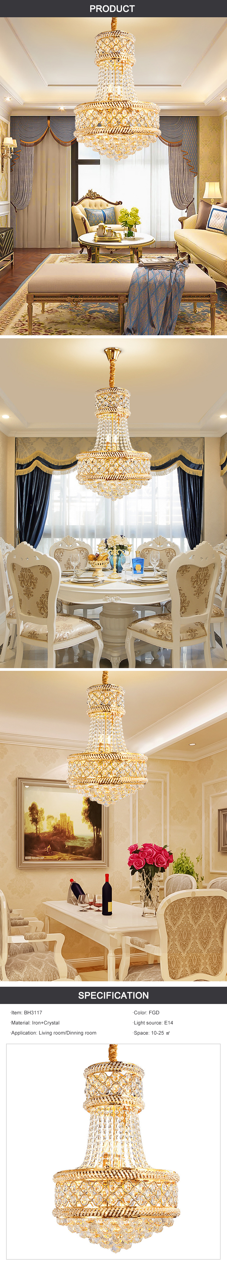 luxury crystal chandeliers details