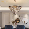 Modern Smoky Crystal Chandelier Living Room Ceiling Light 3-6 Layers Light Chandelier