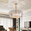 Modern Hotel Gold LED Luxury Round Crystal Commercial Led Pendant Lighting