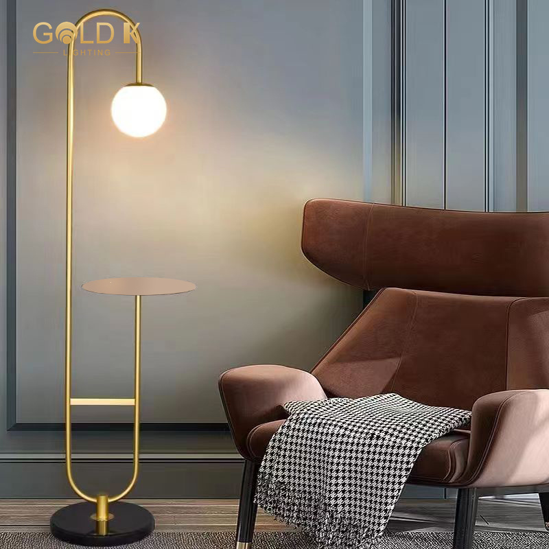 Home Hotel Golden Or Black Arc Floor Lamp with Light Bulb