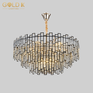 Wholesale Popular Franch Gold Plating Block Type Crystal Chandelier Lamp
