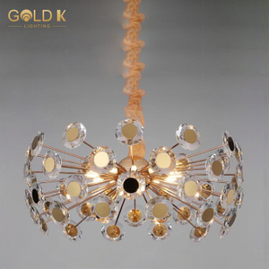 Fashion Hotel France Gold Small Circle Crystal Chandelier