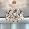 French Gold Crystal Cube Metal Chandelier