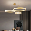 France Gold 3 Ring LED 3 Color Crystal Pendant Lamps