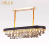 Modern Smoky Crystal Chandelier Living Room Ceiling Light 3-6 Layers Light Chandelier