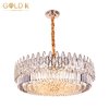 Modern Hotel Gold LED Luxury Round Crystal Commercial Led Pendant Lighting