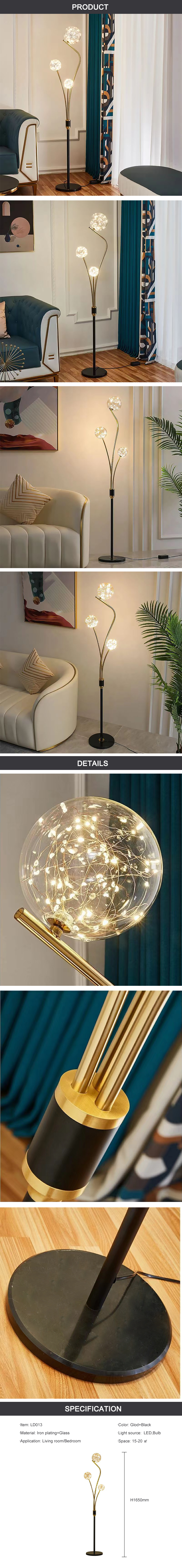 black and gold floor lamp detail