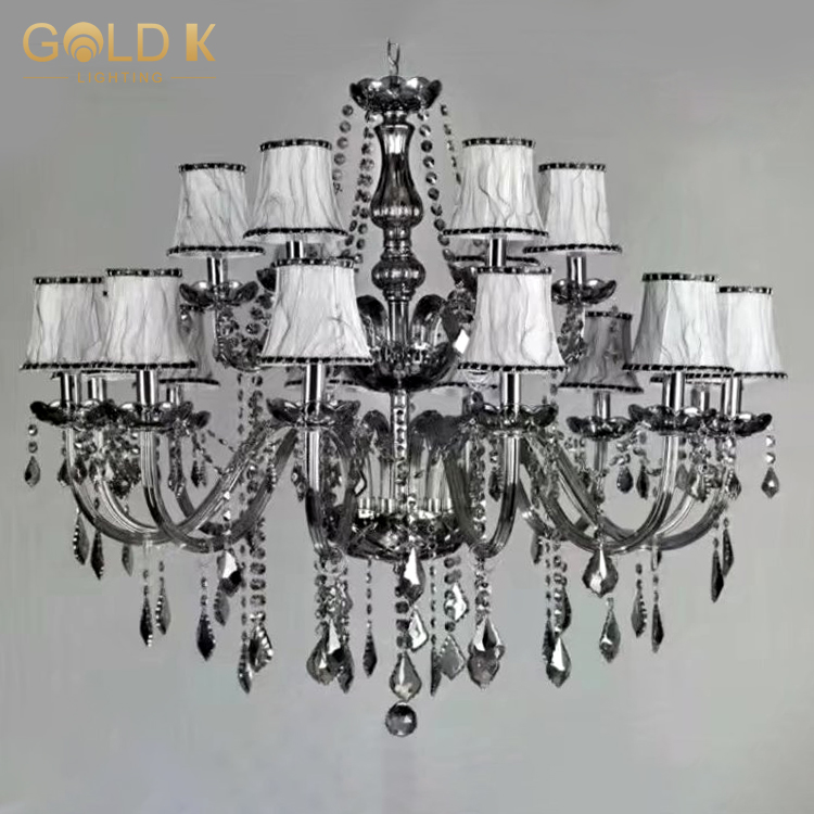 Source Manufacturer European Style Smoke Gray Classic Candle LED Pendant Lamp
