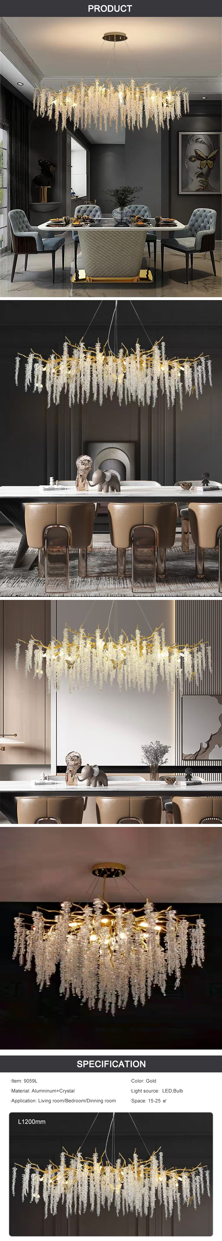 crystal branch chandeliers