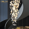 Tree Branch Shaped Hanging Chandelier Gold Modern Light