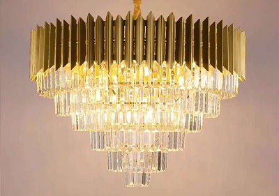 The Glamour of The Golden Crystal Chandelier