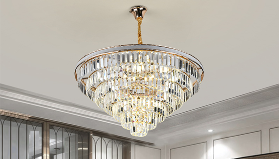 conical crystal chandelier