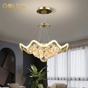 Glass Ball Chandelier Light Nordic Gold Pendant Lamp