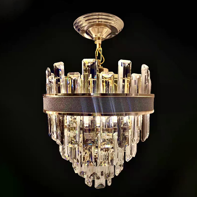 French Gold Art Crystal Pendant Lamp