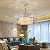 Modern Hotel Gold LED Luxury Round Crystal Commercial Led Pendant Lighting