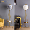 Modern Nordic Art Deco Gold Metal Floor Lamp with White Creative Feather Floor Lamp
