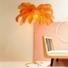 2023 Modern Resin Aluminum Floor Light Led Standing Ostrich Feather Floor Lamp