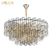 Wholesale Popular Franch Gold Plating Block Type Crystal Chandelier Lamp