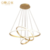 Modern Nordic Art Deco Overlap 3 Ring Gold Pendant Lights