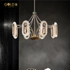 Luxury Modern Annulus Gold Acrylic Chandelier